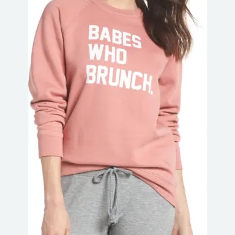 Brunette The Label Pink Sweatshirt - size small / medium